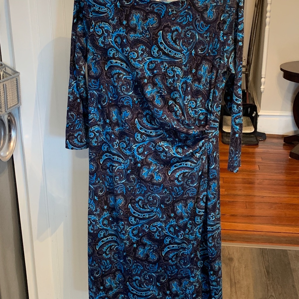 Talbots petites 3/4 sleeve paisley‎ dress. Worn 2x